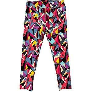 Lularoe size tc2 rainbow colors abstract design unique pattern soft leggings EUC